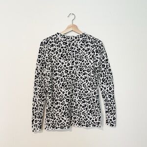 Loft • Leopard Print Long Sleeve Mock Neck Sweater
